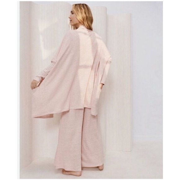 Lunya Linen Knit Dusty Rose Cardigan Open Front OS Lightweight Minimalist Cozy - Picture 5 of 11